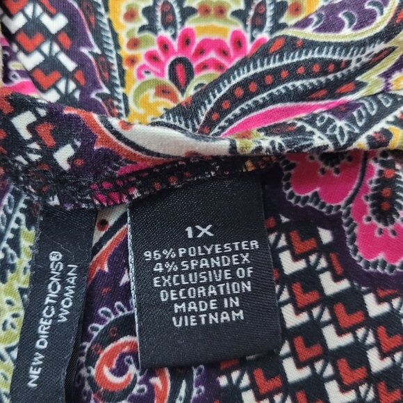 Boho Hippie Vibes Paisly Blouse 1X - Picture 7 of 7